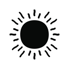 Sun Icon for Graphic Design Projects. Summer Sun Icon Vector Logo. Sun vector icon, flat summer symbol. Simple illustration for web or mobile app. 