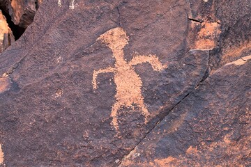 Petroglyphs Rock Paintings St George Utah on Land Hill from Ancestral Puebloan and Southern Paiute...