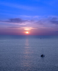 Beautiful and colourful sunset over Patong Beach Phuket Thailand
