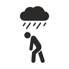 Depression, sadness, rain icon. Vector icon isolated on white background.