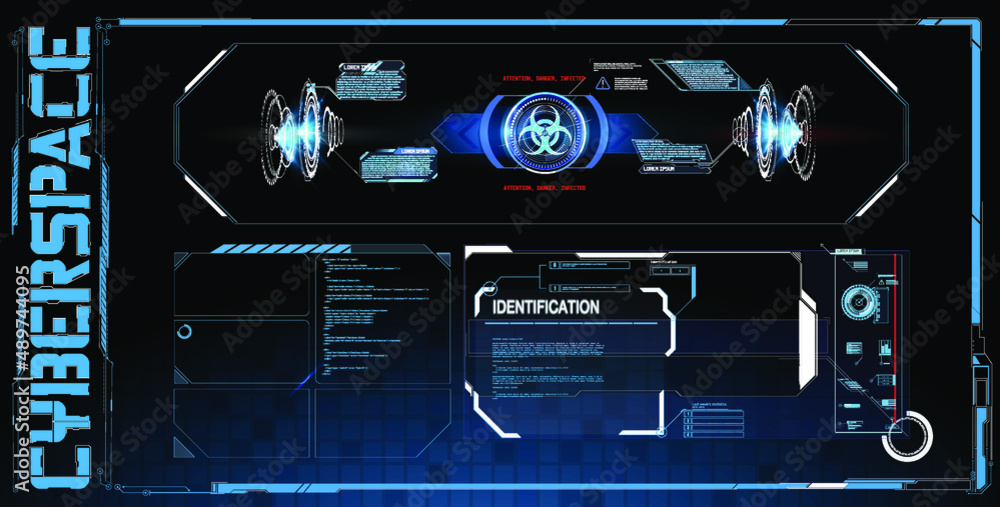 Poster digital design elements hud style. trendy 2022 shapes in cyberpunk style. bar labels,info box bars. 