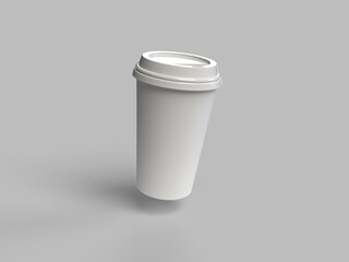 Isolated coffee cup on gray background 3d Rendering