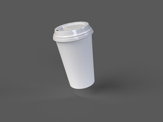 Isolated coffee cup on gray background 3d Rendering