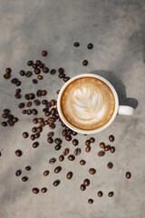 cup of coffee and beans