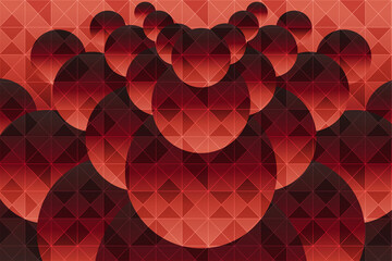 Magnificent Red Circle Background With Triangle Pattern