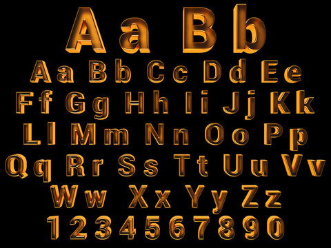 Digital web alphabet for your project. 3D Render of the alphabet
