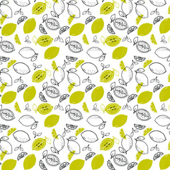 SSeamless pattern, linons on a white background.