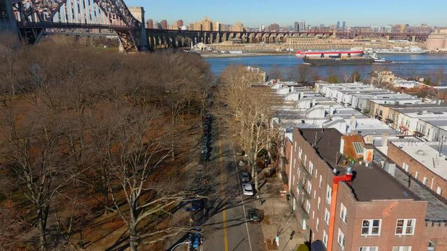 Aerial View of Ditmars Street Neighborhood Next to Astoria Park - Part 2