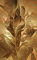 Golden leaf botanical modern art deco wallpaper background vector. Line arts background design for interior design, vector arts, fashion textile patterns, textures, posters, wrappers, gifts etc.
