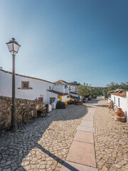 Main Street of small traditional Portuguese village in Lisbon region