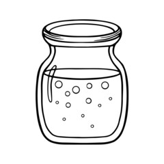 Glass jar sketch. Vintage vector illustration