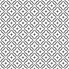 Fototapeta na wymiar Black and white seamless pattern texture. Greyscale ornamental graphic design. Mosaic ornaments. Pattern template. Vector illustration. EPS10.