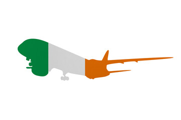 Aircraft News clip art in colors of national Ireland flag on white background