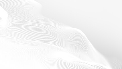 Dot white gray wave light technology texture background. Abstract big data digital concept. 3d rendering.