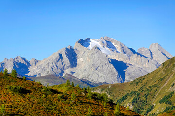 Fototapeta premium Summer landscape of the Marmolada Group in the italian Dolomites, Italy, Europe