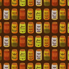 Background vintage can beverage can beer concept vector template