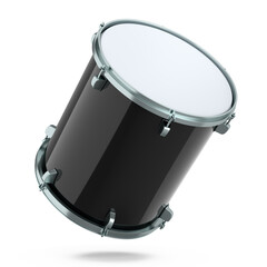 Realistic drum on white background. 3d render concept of musical instrument