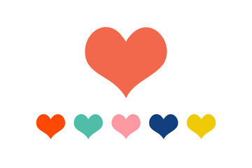Heart icon color variations. heart symbol for your design. four color variations
