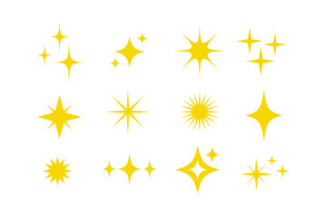 Star icons. twinkling stars. sparkles, shining burst. vector symbols isolated 