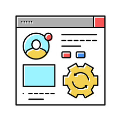 blog management color icon vector illustration