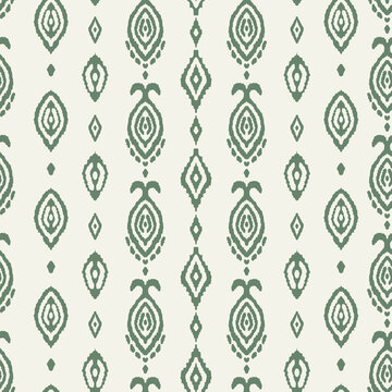 Abstract ethnical shapes seamless repeat pattern. Hand drawn, vector bohemian all over print on beige white background.