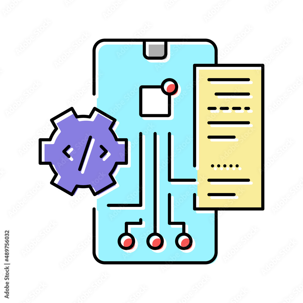 Poster testing application color icon vector illustration