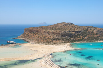 View to the beautiful Balos lagoon in Crete, Greece