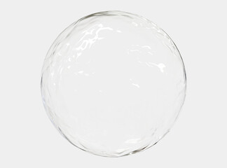 Ice ball isolated on white background. Abstract sphere glossy geometric object for food and drink.