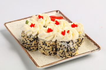 Japanese roll with soft cheese