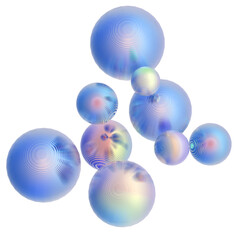 Abstract 3d object  metal balls pastel gradient color background.