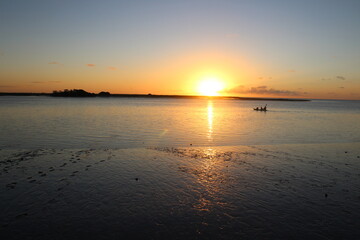 Naklejka premium sunset on the beach