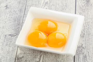 Chicken egg in the bowl