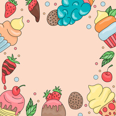 Cupcake dessert, vector illustrator. cartoon design, Vector illustration