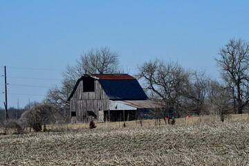 Weathered Barn in a Field