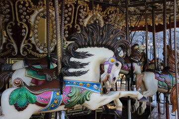 Fototapeta na wymiar carousel in the park 