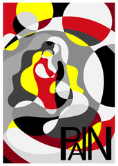 background with a person, poster pain, woman silhouette, color spots