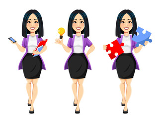 Concept of modern young Asian business woman