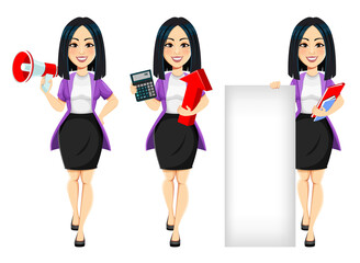 Fototapeta premium Concept of modern young Asian business woman