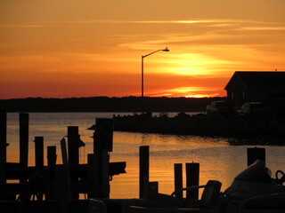 sunset at the harbor