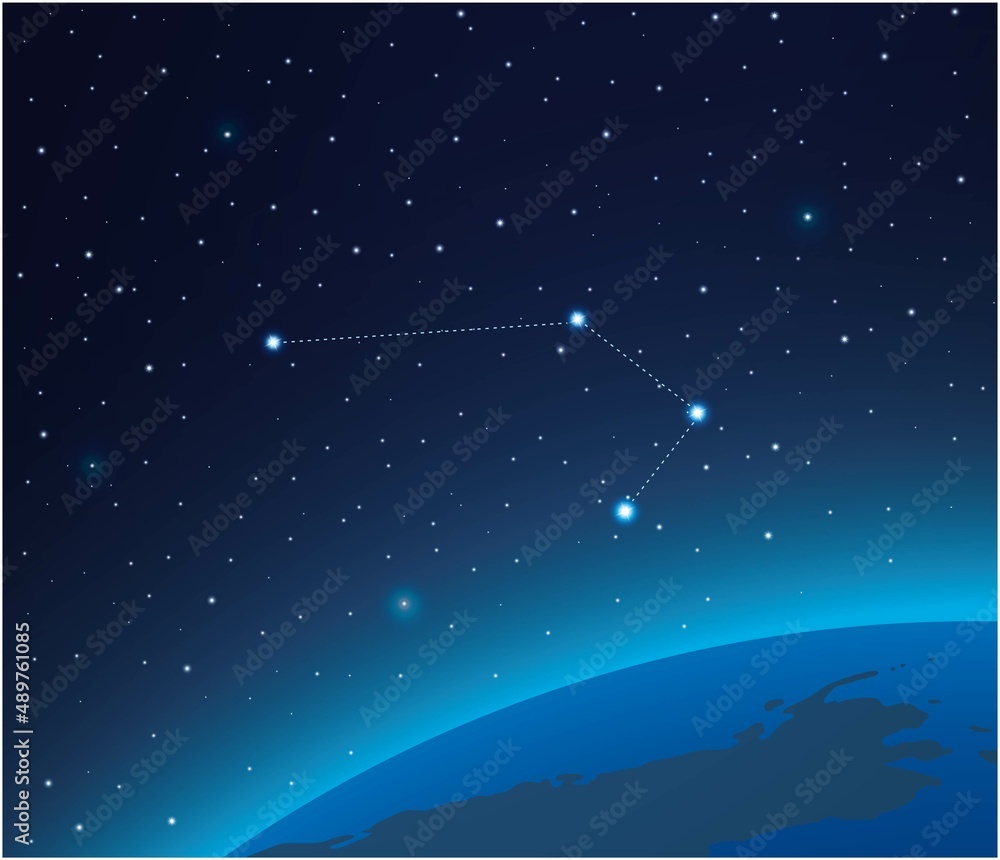 Canvas Prints constellation sculptor with planet in deep space