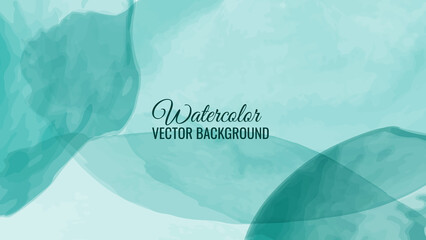 Green watercolor background for your design, watercolor background concept, vector.