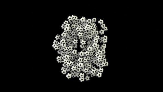 Animation of Morphing Soccer Balls / Footballs -  Letter G