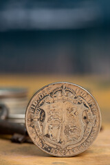 1915 Great Britain United Kingdom UK King GEORGE V Silver Half Crown Coin