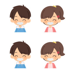 歯列矯正をする子供たち