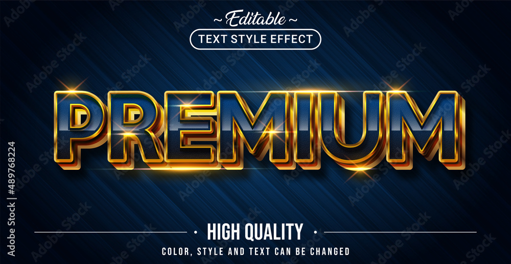 Poster editable text style effect - navy gold premium text style theme.
