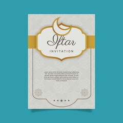 Flat iftar party invitation. - Vector.