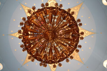 chandelier on the ceiling
