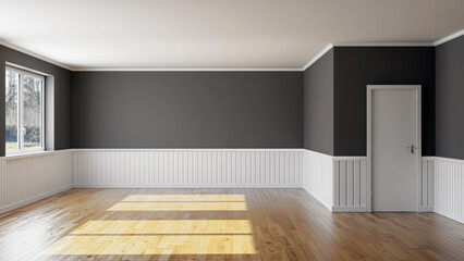 Illustration 3D rendering large luxury modern bright interiors Living room mockup computer digitally generated image