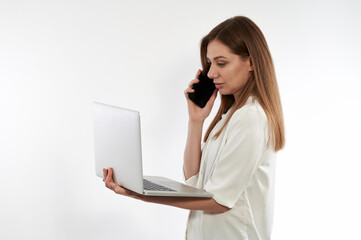 girl on white background