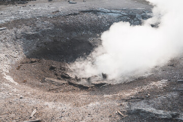 Yellow Funnel Spring in the Norris Geyser Basin of Yellowstone National Park
